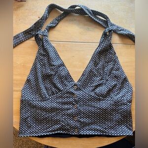 Free People black and white halter top